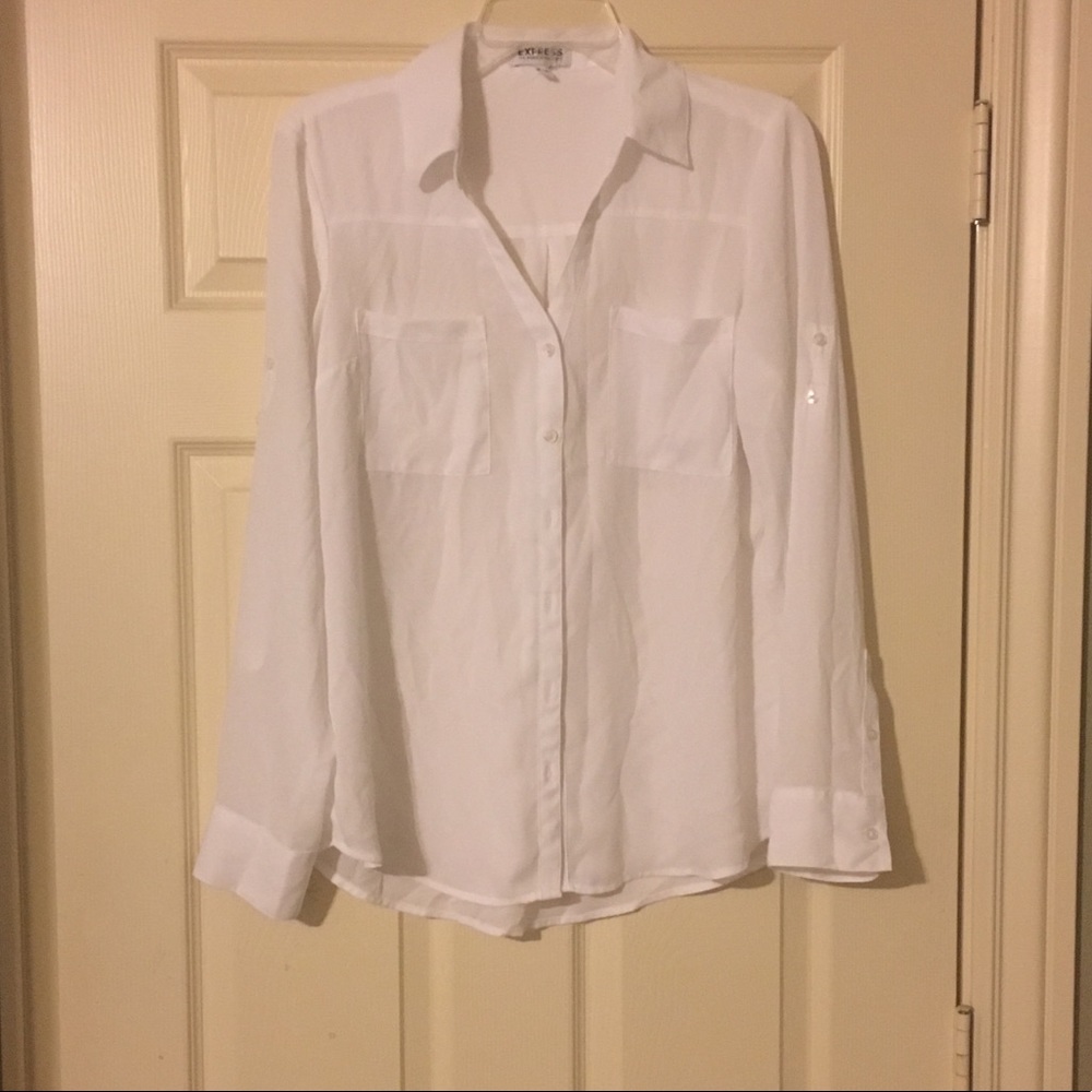 Express white button down